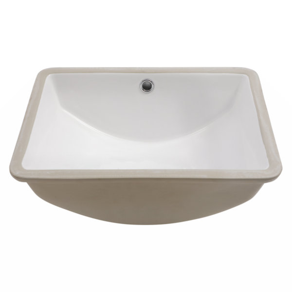 Myhomekeepers 14'' Ceramic Rectangular Undermount Bathroom Sink 
